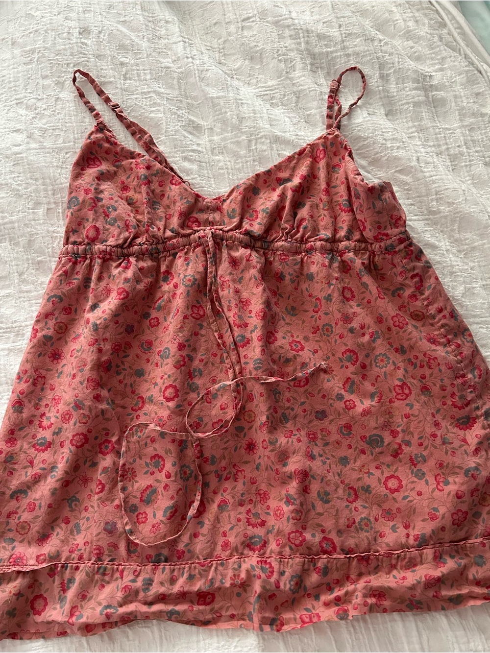 GAP Coral Smocked Sleeveless Top